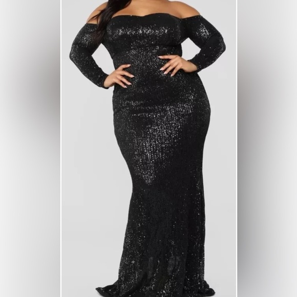 Sequin black dress plus size - Picture 1 of 4